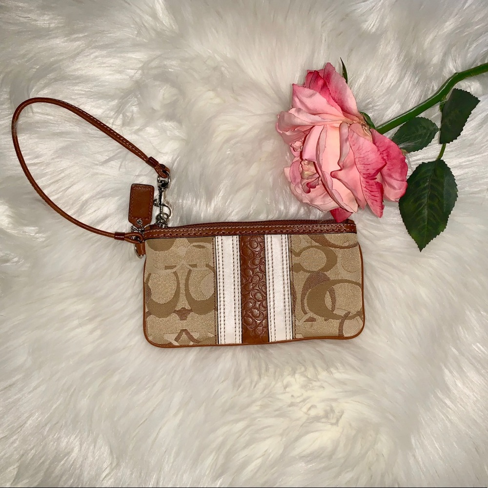 Tan Coach Wristlet